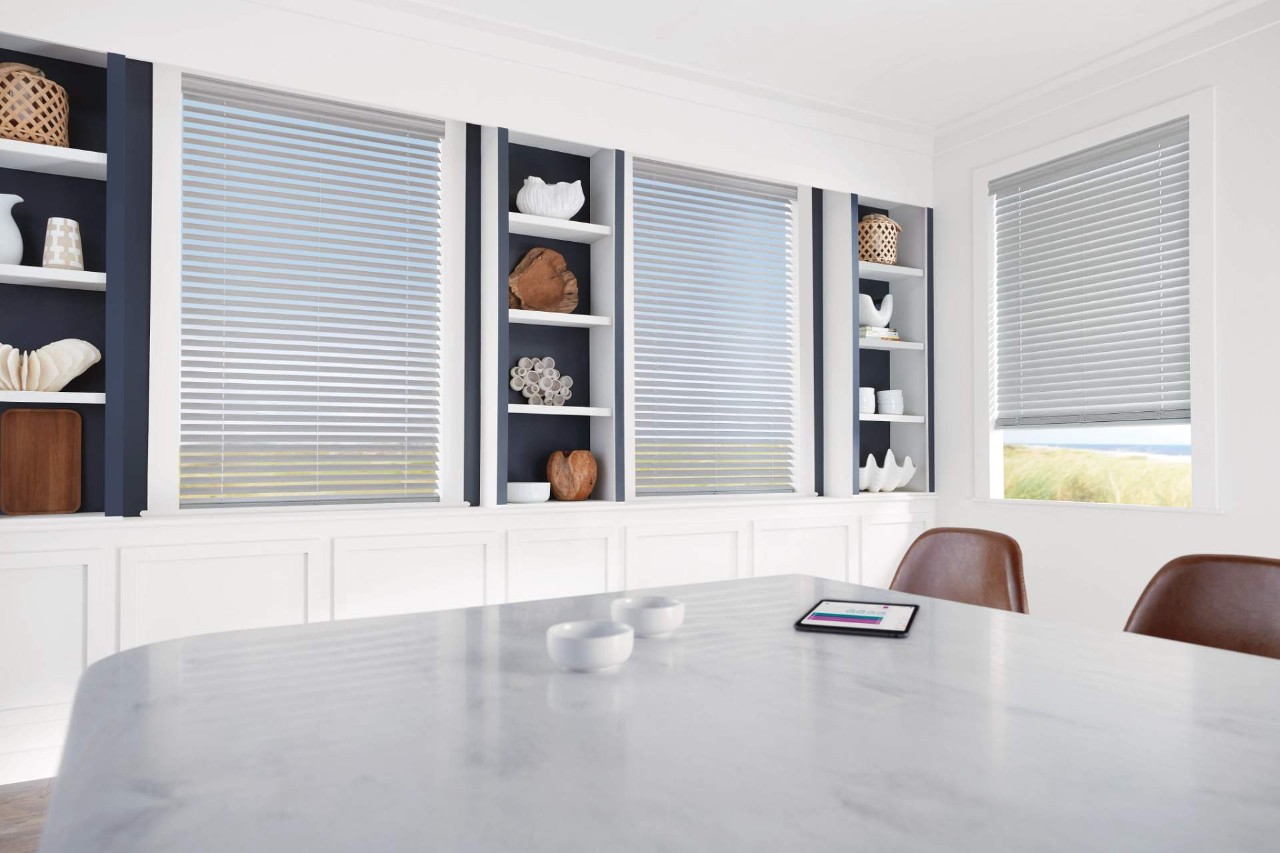 Wooden blinds in the living room